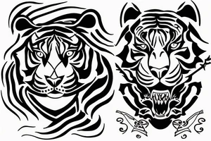 Tiger and Greek goddess tattoo idea
