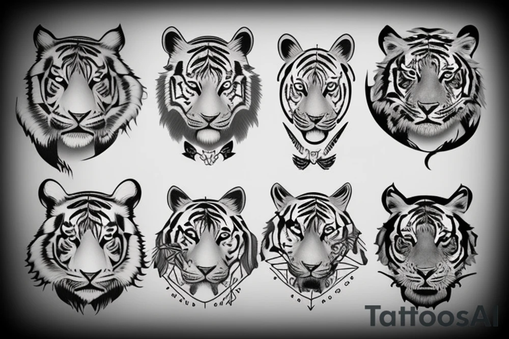 Tiger and Greek goddess tattoo idea