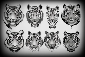 Tiger and Greek goddess tattoo idea
