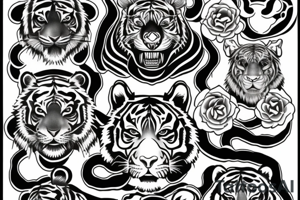 Tiger goddess tattoo idea