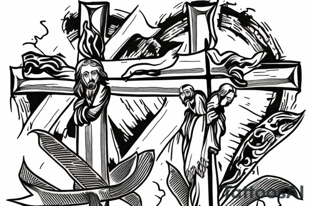 Jesus and the cross tattoo idea