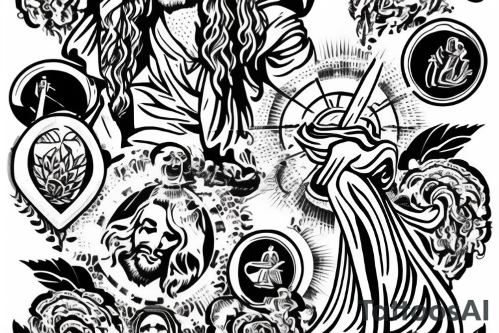 Jesus praying tattoo idea