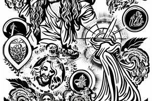 Jesus praying tattoo idea