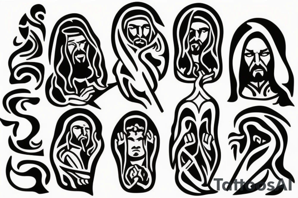 Jesus praying tattoo idea