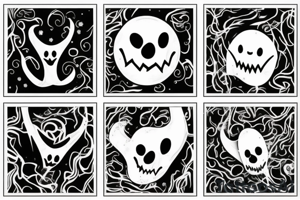 Funny looking ghost tattoo idea