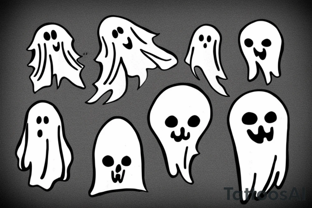 Funny looking ghost tattoo idea