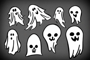 Funny looking ghost tattoo idea