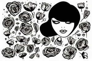 beauty girl with poppy flower tattoo idea