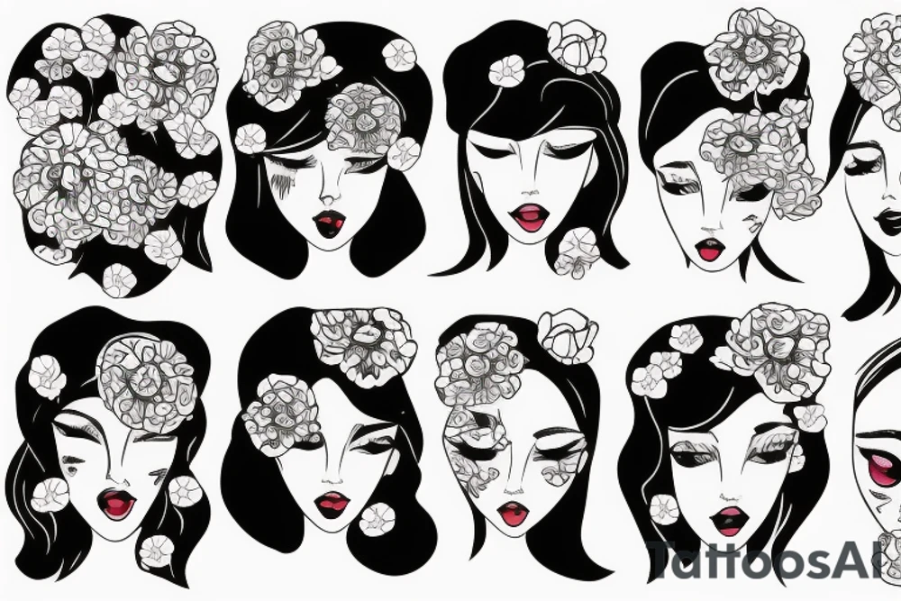 beauty girl with poppy flower tattoo idea