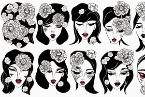 beauty girl with poppy flower tattoo idea