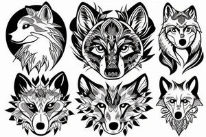wolf protecting girl tattoo idea