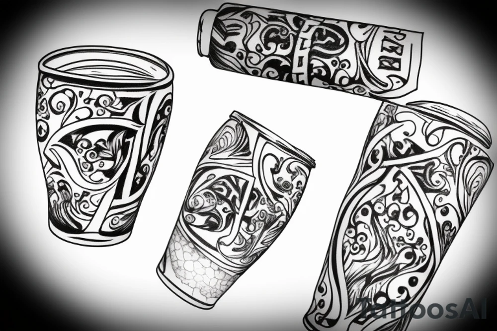 Beer cup with fire tattoo idea