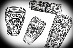 Beer cup with fire tattoo idea