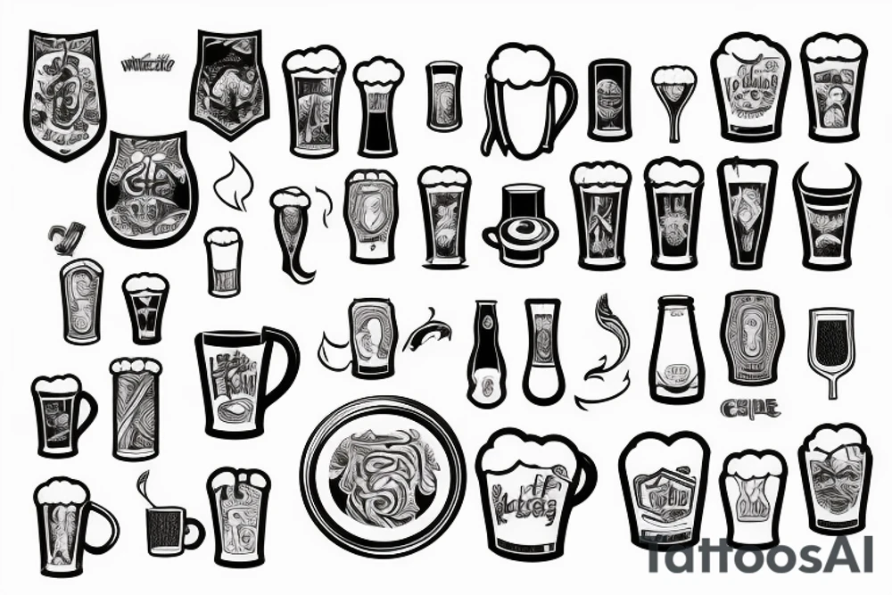 Beer cup with fire tattoo idea