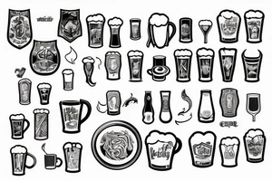 Beer cup with fire tattoo idea