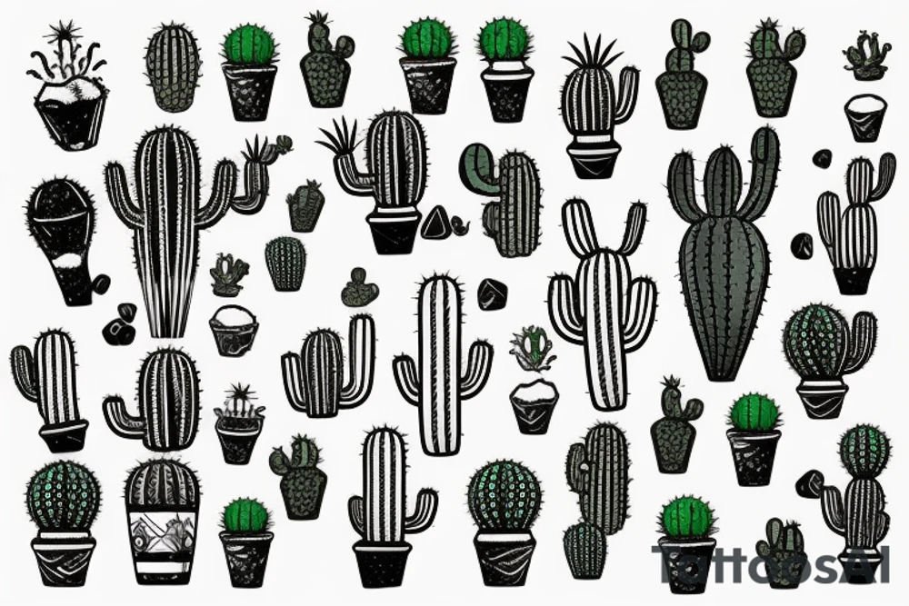 Cactus with a beer tattoo idea