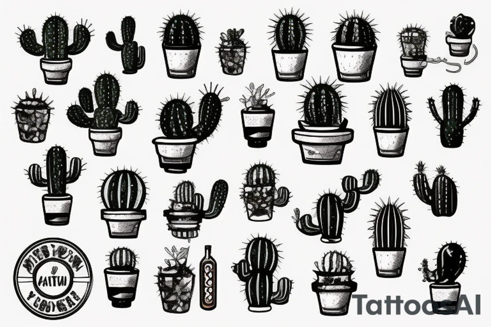 Cactus with a beer tattoo idea