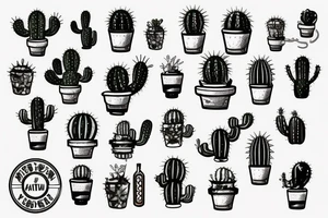 Cactus with a beer tattoo idea