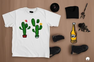 Cactus in hawaii shirt with a beer tattoo idea