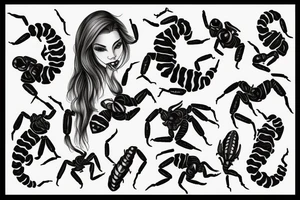 pretty woman holding scorpion tattoo idea