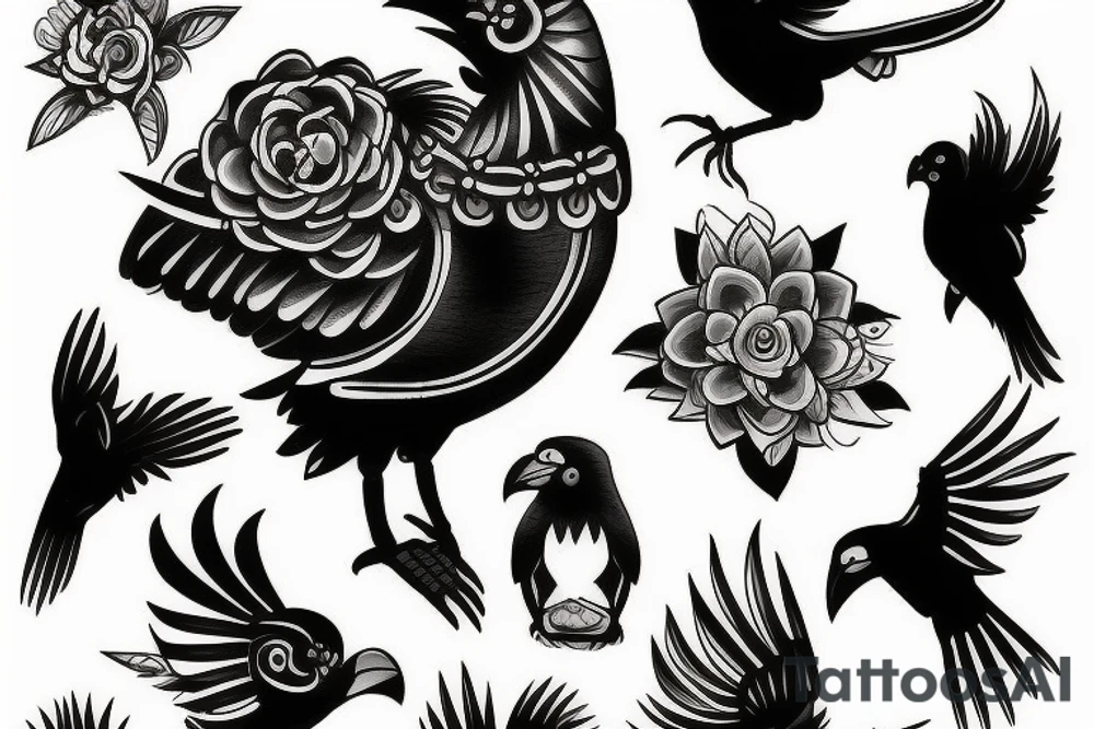 Gemini crow tattoo idea