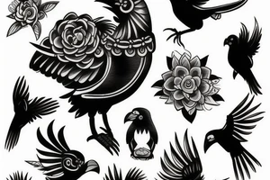 Gemini crow tattoo idea