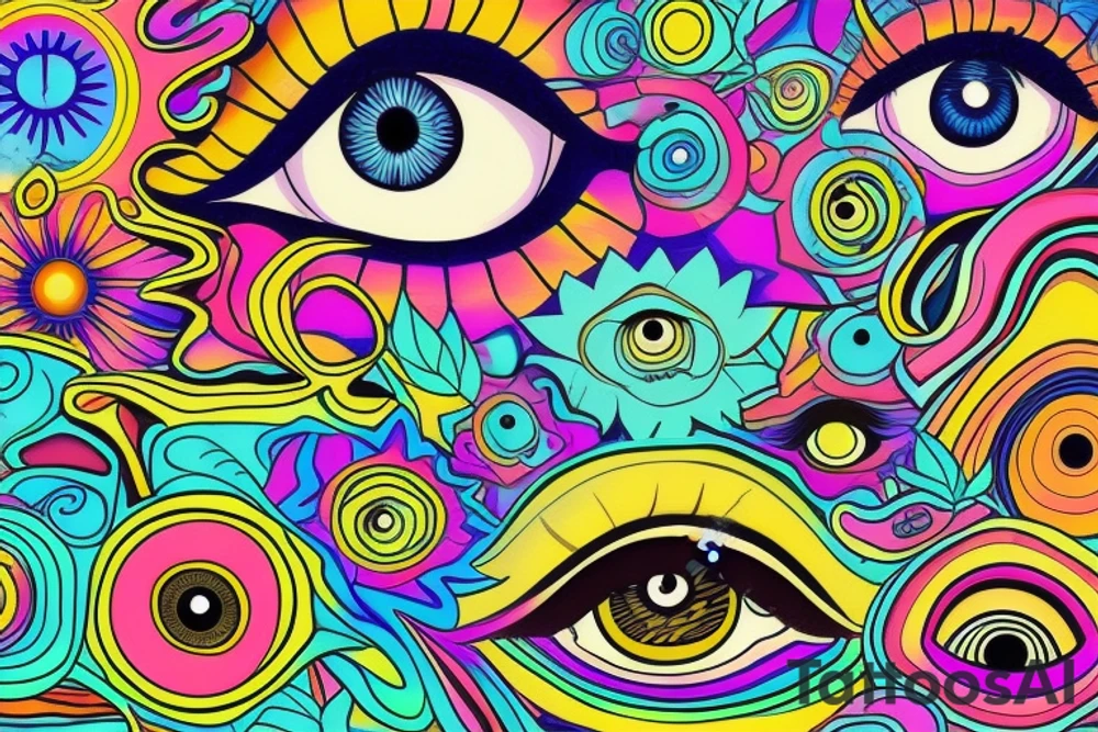 psychedelic eye tattoo idea