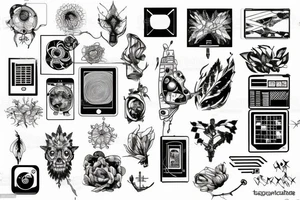 Nature with electronic circuits through it tattoo idea
