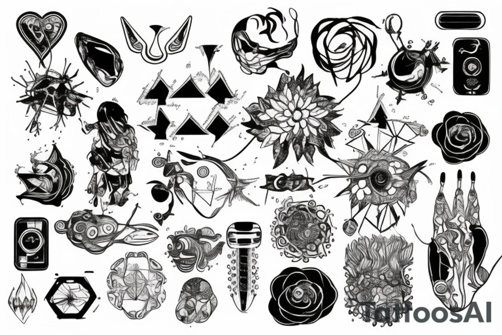 Nature with electronic circuits through it tattoo idea
