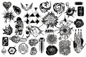 Nature with electronic circuits through it tattoo idea