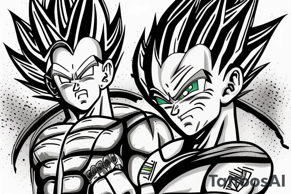 Vegeta covered in tribal tattoo idea