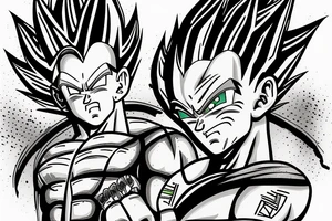 Vegeta covered in tribal tattoo idea