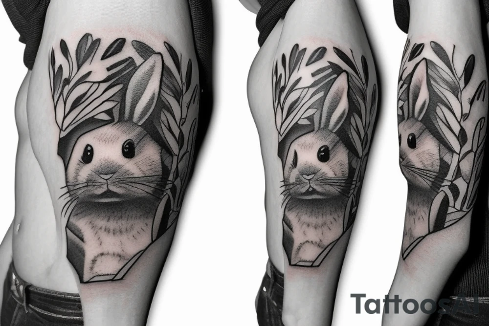 Bunny with hat tattoo idea