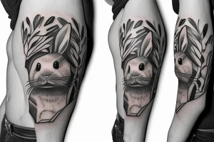 Bunny with hat tattoo idea