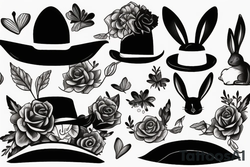 Bunny with hat tattoo idea