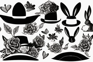 Bunny with hat tattoo idea