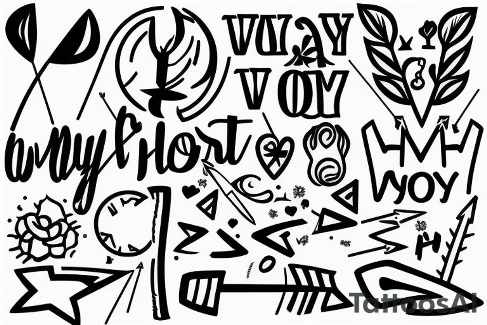Words "My Shot" with a simple arrow tattoo idea