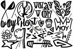 Words "My Shot" with a simple arrow tattoo idea