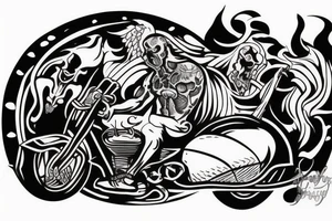God of death riding on a bike tattoo idea
