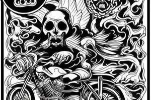 God of death riding on a bike tattoo idea