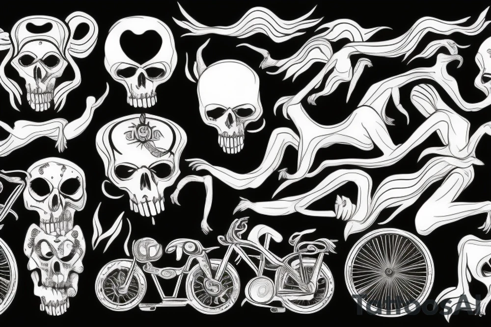 God of death riding on a bike tattoo idea