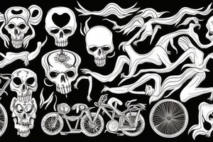 God of death riding on a bike tattoo idea