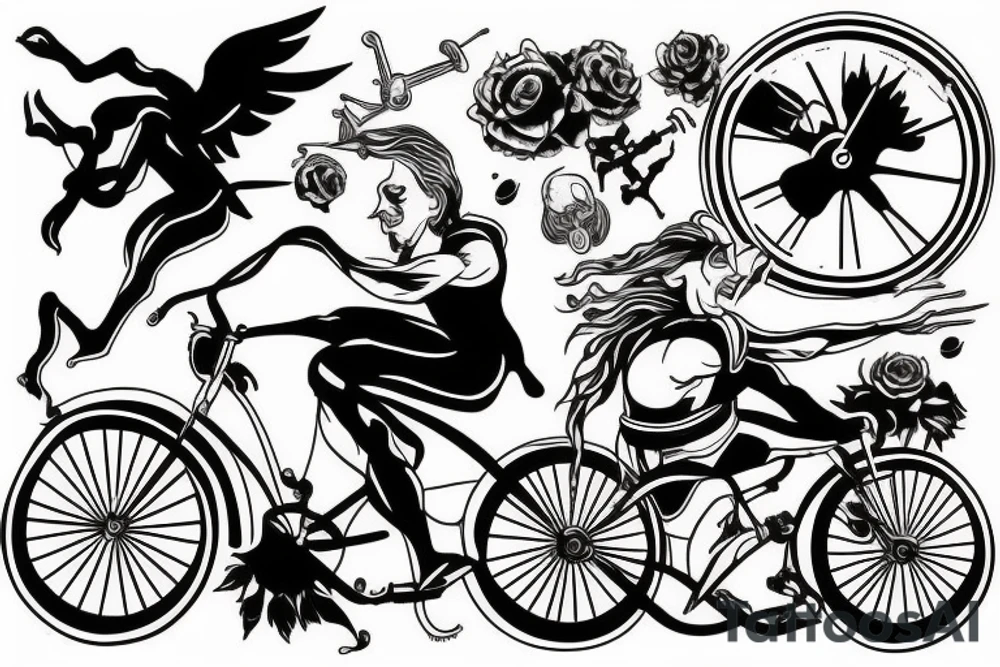 God of death riding on a bike tattoo idea