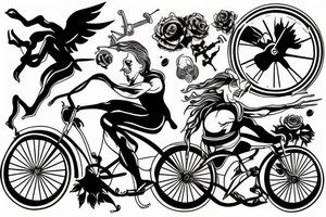 God of death riding on a bike tattoo idea