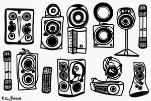 music coming out of a speaker tattoo idea