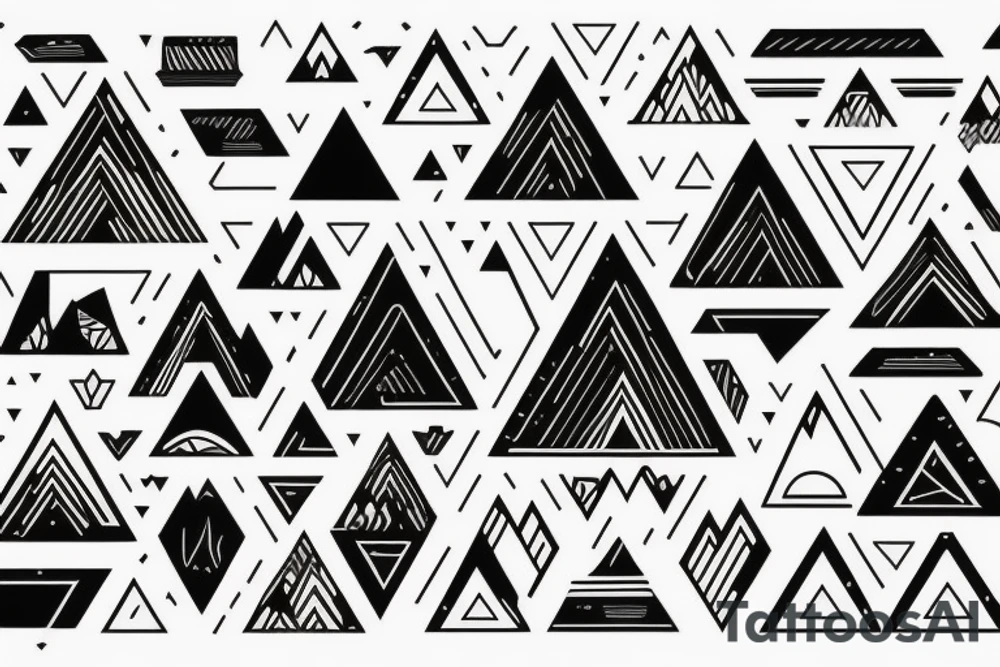 mountain landscape in a triangle tattoo idea