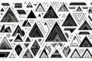 mountain landscape in a triangle tattoo idea