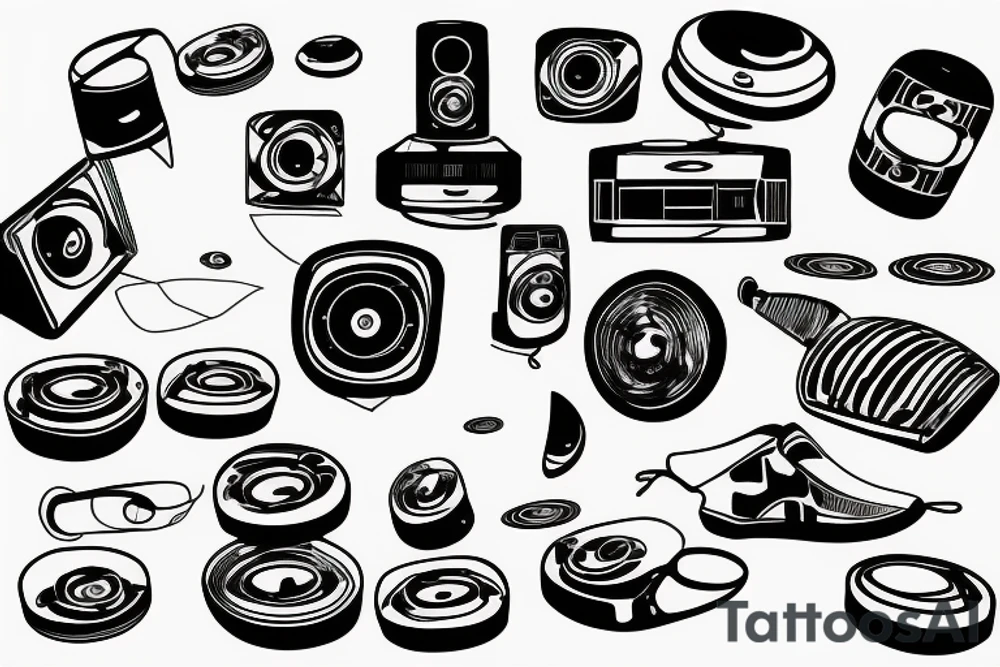 speaker disintegrating to sound waves tattoo idea