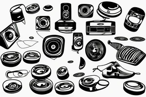 speaker disintegrating to sound waves tattoo idea