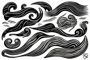 waves ocean night tattoo idea